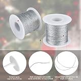 G2PLUS 100M Silver Tinsel String Cord 1mm Metallic Twine for Crafts Ornaments view 2
