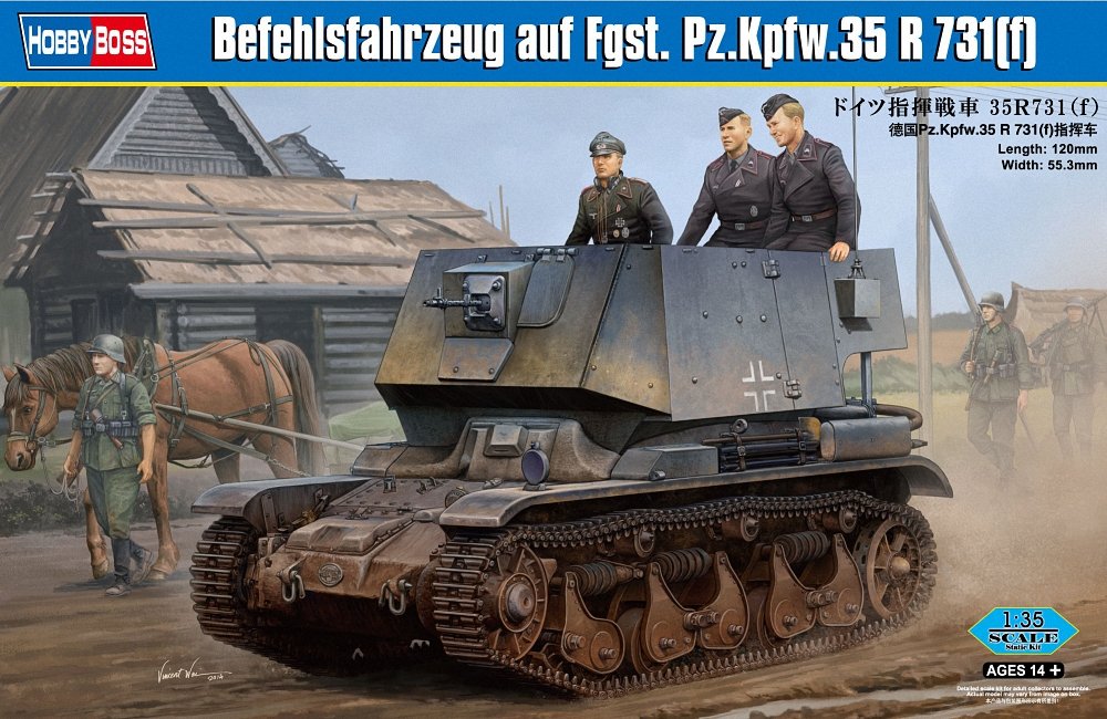 Hobbyboss 1:35 Scale Befehlsfahrzeug auf Fgst. Pz.Kpfw.35 R 731 (f) Assembly Kit