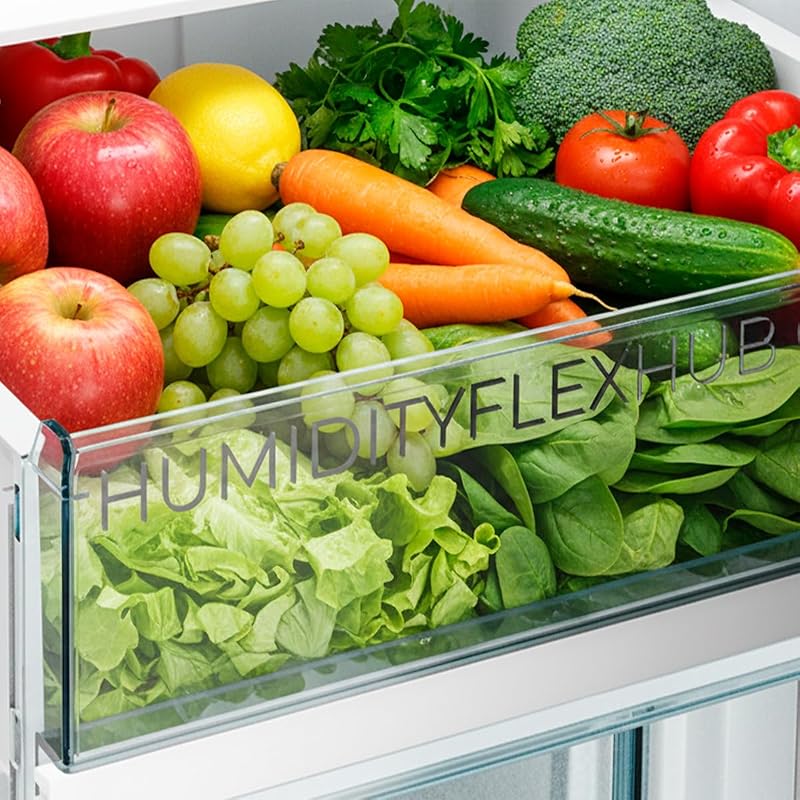 Kühl-Gefrier-Kombination 322 L Bolero CoolMarket Combi 322i Dark D, 185,5 cm Höhe, 59,5 cm Breite, Multi-Airflow-Technologie, HumidityFlex HUB, LED-Innenbeleuchtung