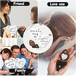 Qunrwe Pocket Hug Leather Keychain,Double Sided