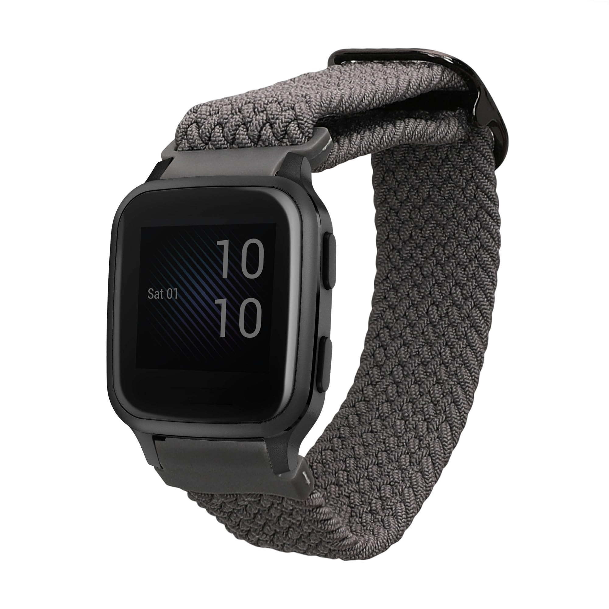 kwmobile Nylon Band Compatible with Garmin Venu Sq 2 Music/Sq 2 / Vivoactive 6 / Vivoactive 5 - Band Replacement Strap for Fitness Tracker - Grey
