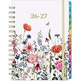 Planner 2026-2027 - Jul. 2026 - Jun. 2027, Academic Planner 2026-2027, 26-27 Planners Weekly and Monthly with Colorful Tabs, 6.3" x 8.4", Hardcover with Back Pocket + Thick Paper + Twin-Wire Binding - Flowers