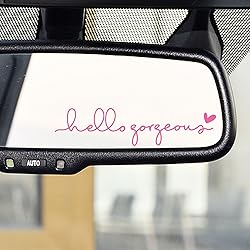 2 x Hello Gorgeous Rearview Mirror Vinyl Decal