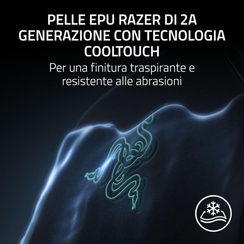 Iskur V2 NewGen - Sedia ergonomica da gaming con comfort traspirante Pelle EPU di 2a gen con tecnologia CoolTouch - supporto lombare HyperFlex - delle spalle e base del sedile ampie | Quartz