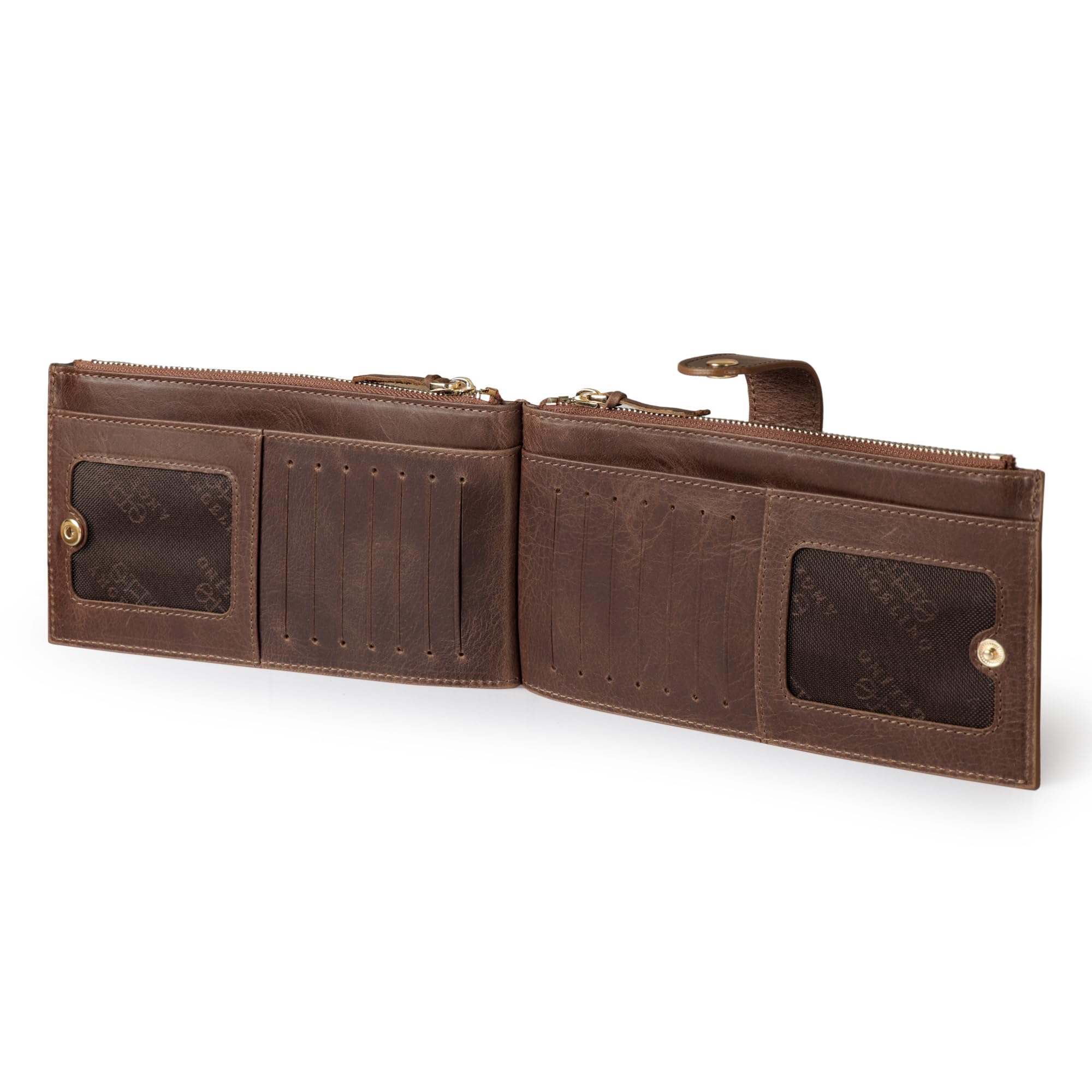 Otto Angelino Genuine Leather 2 Compartment Bifold Wallet Clutch with Phone Compatible Slots - RFID Blocking - Unisex