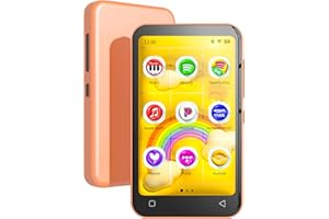 TIMMKOO 80GB Kids MP3 Player with Bluetooth and WiFi, Parental Controls, Pre-Installed Spotify, Spotify Kids, Pandora, 4" Touch Screen MP4 Player with Audible, Audiobooks Up to 1TB (Orange)