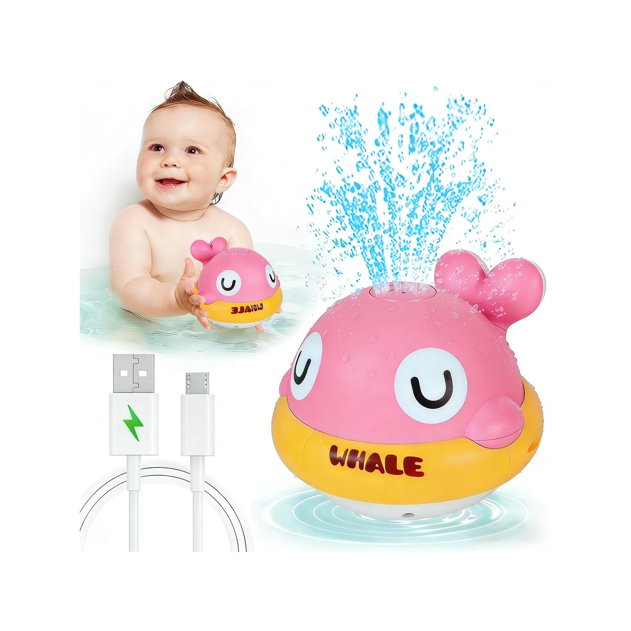 Light Up Baby Bath Toys: 1 2 3 4 5 Year Old Boy Girls Birthday Gifts - Rechargeable Bath Toy Baby Showe Gifts 123 Valentins Day Gift For Kids Babies, Swimmming Pool Water Bathtub Toys For Toddlers