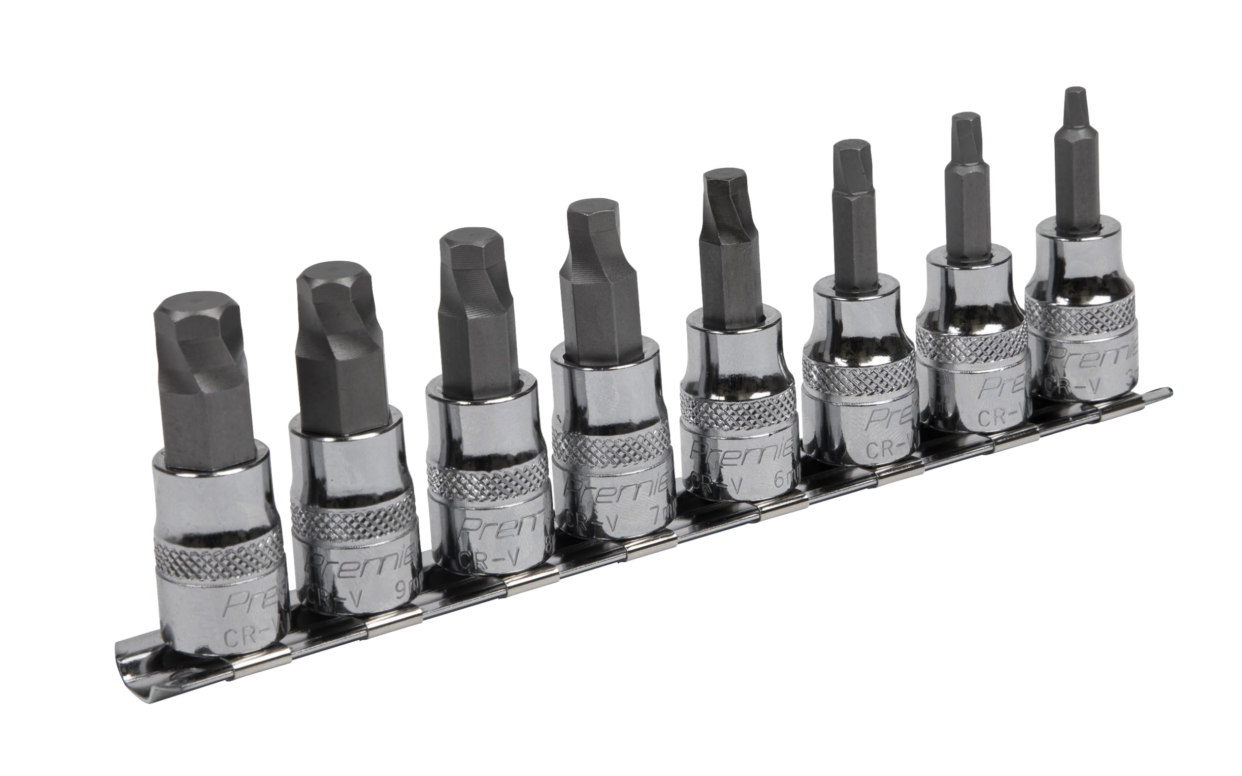 Sealey AK65601 8pc 3/8"Sq Drive Lock-On™ Hex Socket Bit Set