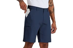 Willit Men's Golf Shorts 10" Stretch Quick Dry Hiking Cargo Shorts for Dress Casual Work with Pockets