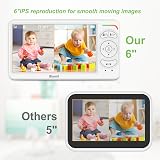 Blemil Video Baby Monitor 2 Cameras 6" IPS Split Screen Night Vision 30Hr Batt view 6