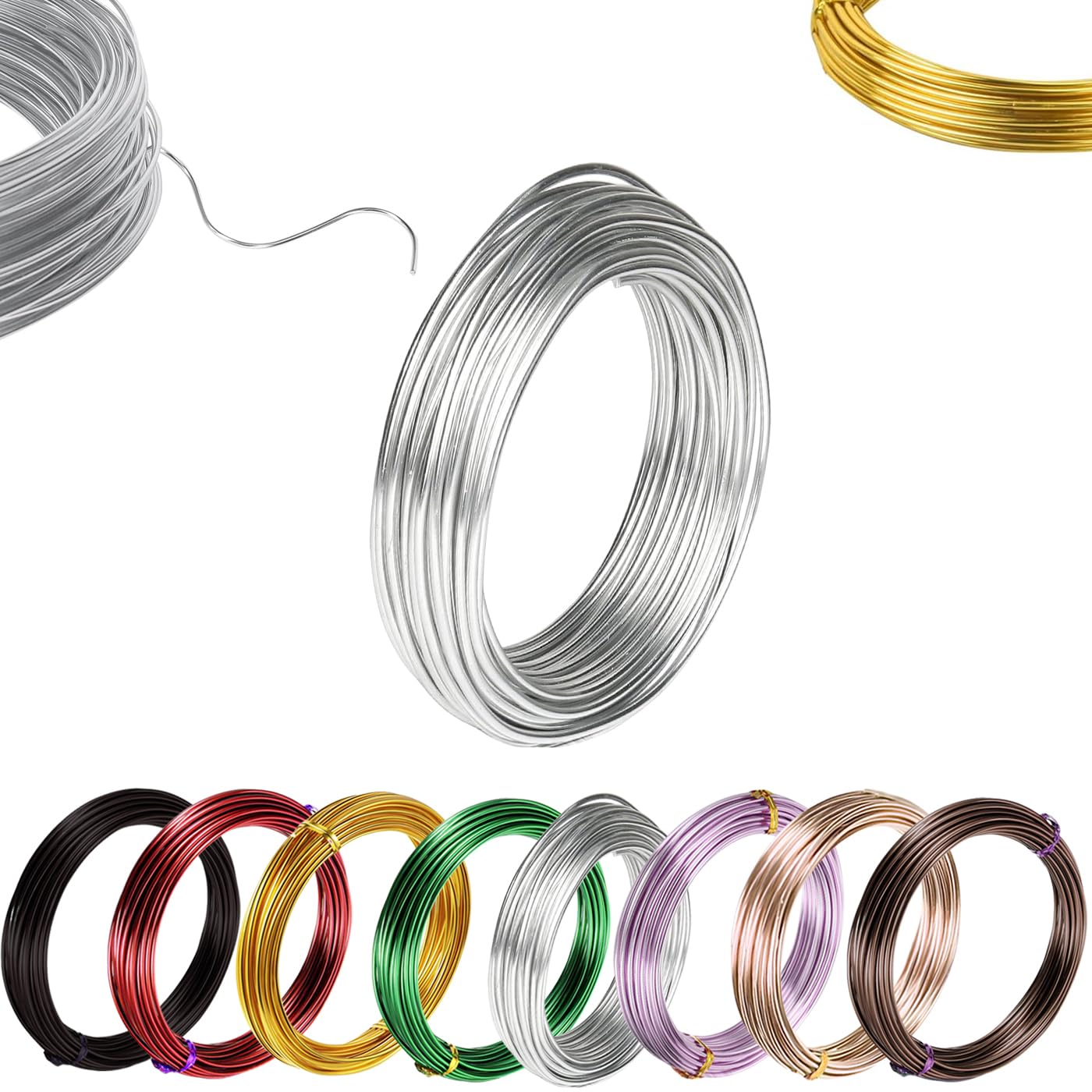 30m Silver Aluminum Craft Wire 2mm 12 Gauge,Thick Crafting Bendable Sculpting Copper Wires,Weaving Wrapping Florist Metal Wire for Jewellery Making,Modelling,Bead Floral Making Skeleton Wires