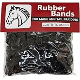1000 Pcs Black Horse Rubber Bands for Braiding | Large Braiding Rubber Bands Horse Hair Ties for Mane and Tail, Thick Elastic Horse Braiding Bands, Real Horse Accessories