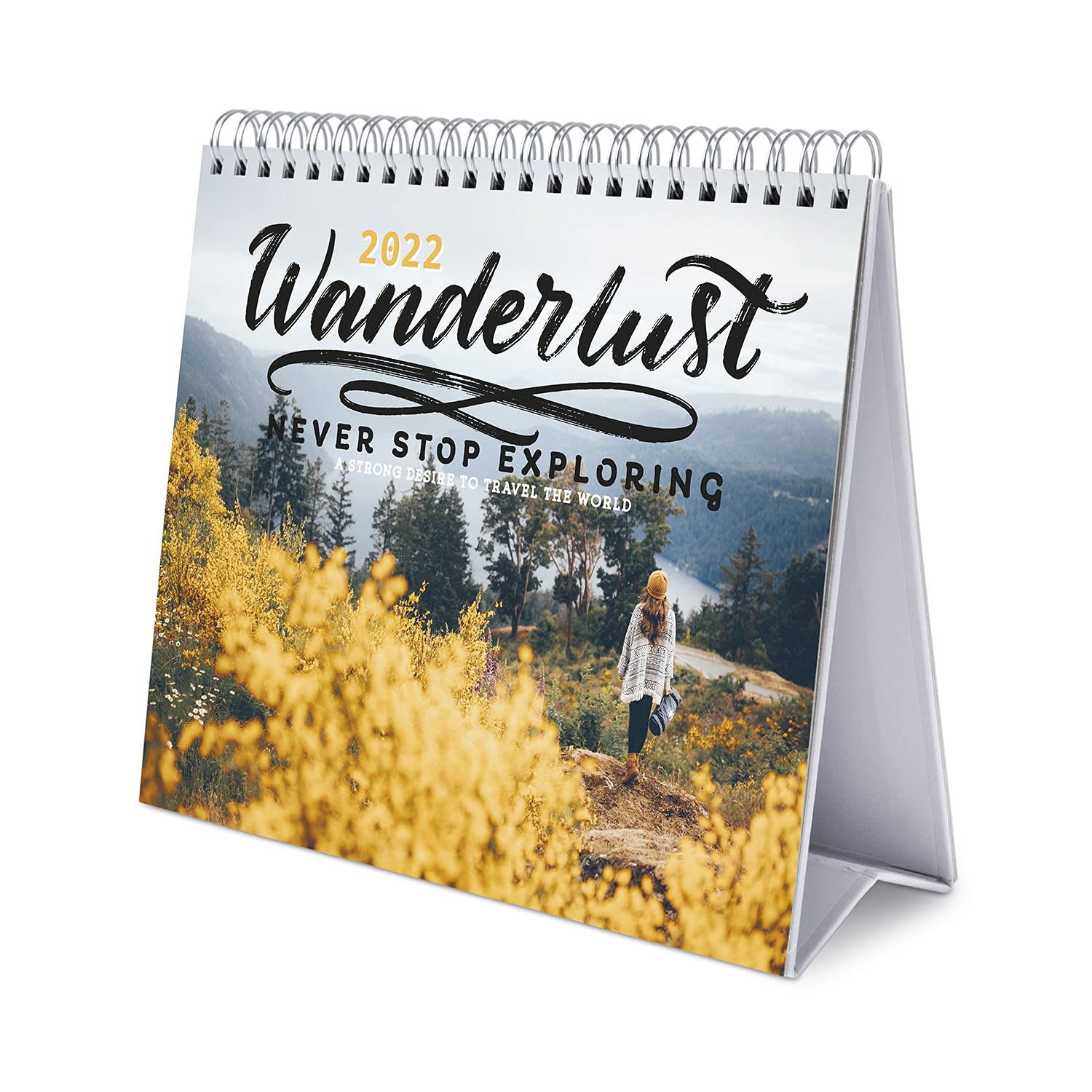 Grupo Erik Official Wanderlust Calendar 2022 - Desktop Calendar 2022 Travel Desk Calendar 2022-12 Month 2022 Planner,Wanderlust White,CS22010
