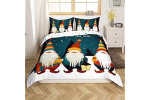 Scandinavian Christmas Santa Gnomes Duvet Cover Set Merry Christmas Comforter Cover Santa Claus Bedding Sets For Kids Boys Gi
