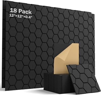 Soundsbay Acoustic Panels Self-Adhesive 18 Pack 30x30x0.9cm High Density