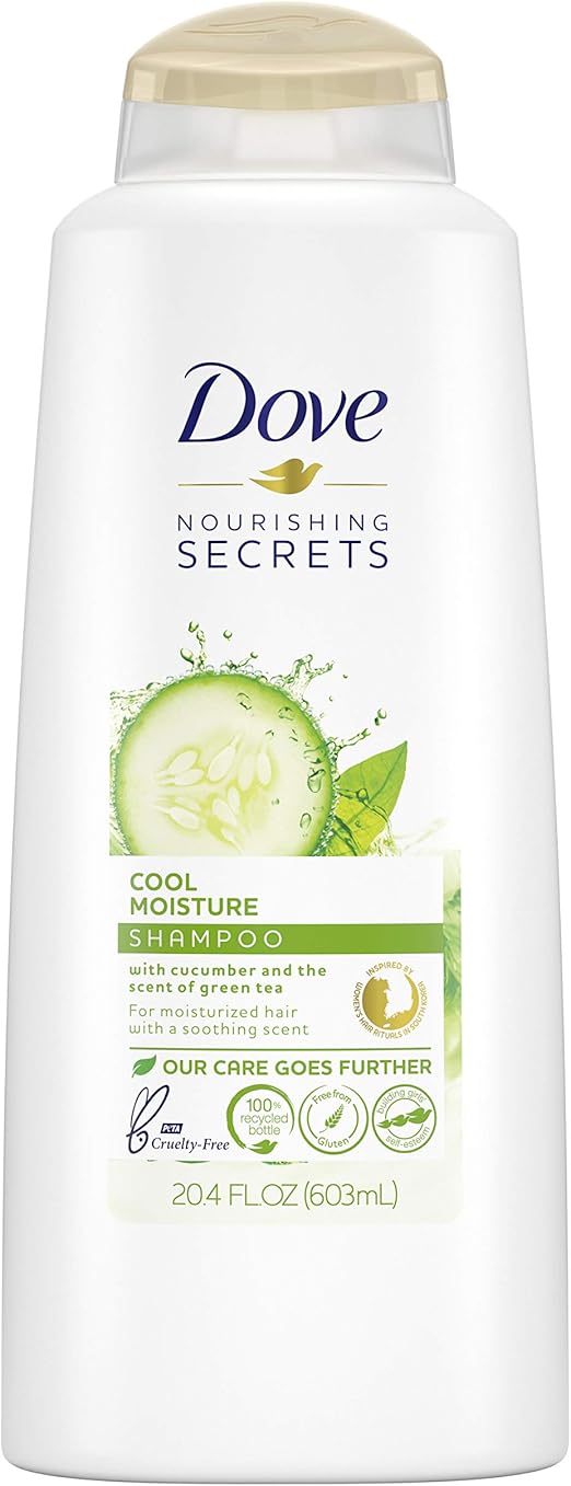 Dove Damage Therapy Cool Moisture Shampoo, Cucumber/Green Tea, 25.4Fluid Ounces (750 ml) (Pack