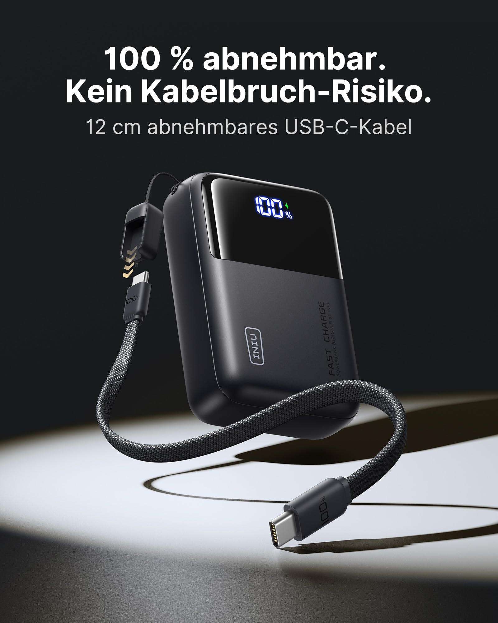 INIU Laptop Power bank, Ultra Kompakt 100W Schnellladung Powerbank, 25000mAh Hochkapazität Externer Akku mit USB C Kabel, Flugtauglich, für MacBook, Steam Deck, iPhone 17/16/15 Pro, Samsung, iPad uvm. 6