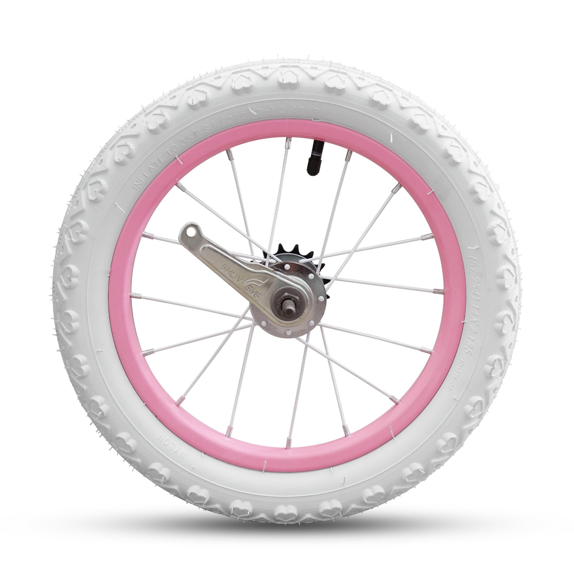 Photo 1 of RoyalBaby Kids Bike Rear Coaster Wheel 12 Inch Replacement Bicycle Part, Solid Air Rubber Tire & Inner Tube, White