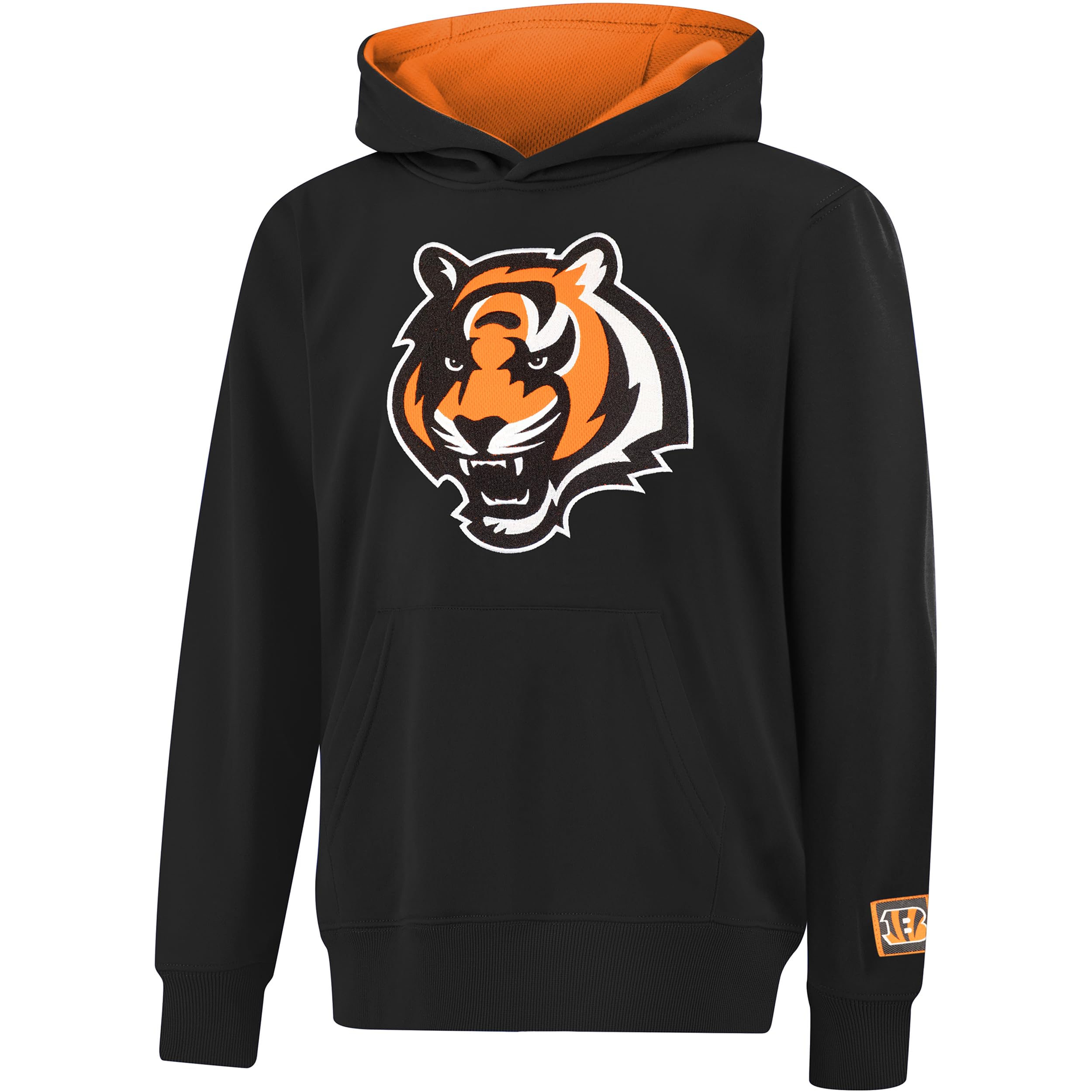 Ultra Game NFL Official Youth Super Soft Premium Pullover Hoodie Sweatshirt - Warm Polyester Blend, Cincinnati Bengals, Team Color, 18-20 Image