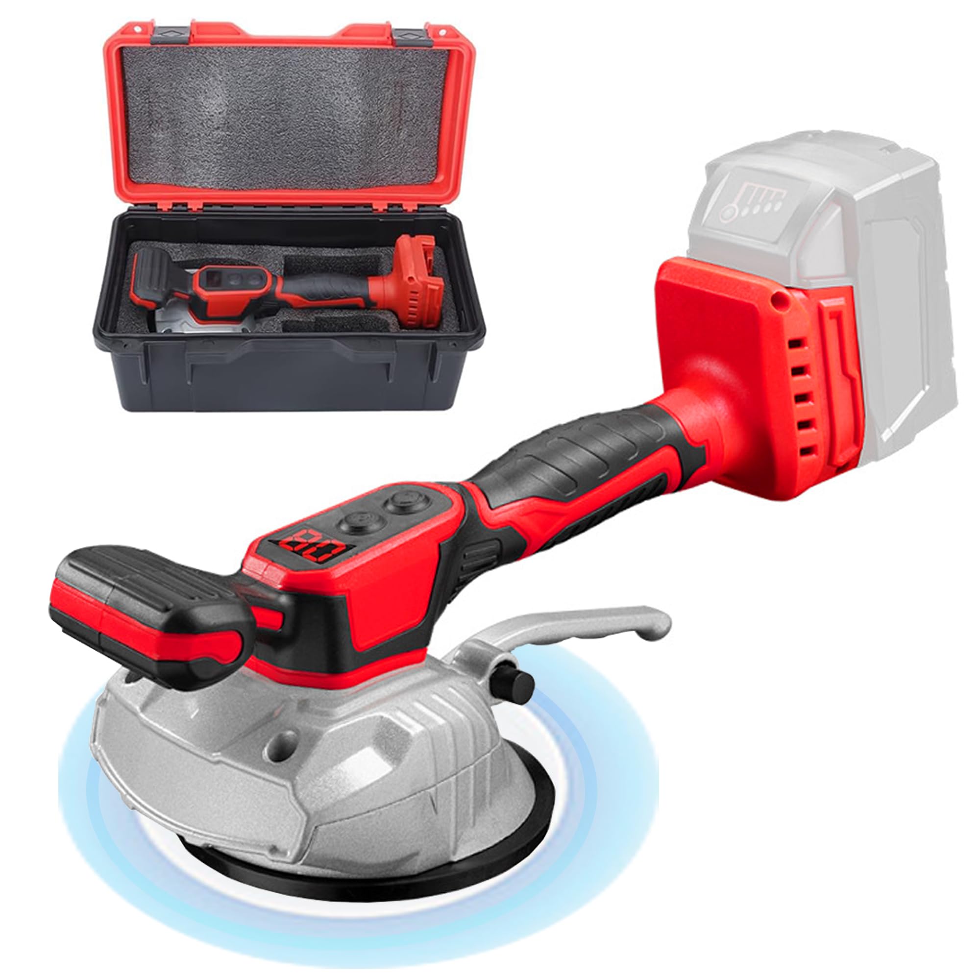 Photo 1 of **NO BATTERY**Tile Vibration Tool for Mil-wauke 18V Battery, Handheld Tile Tools Max 25000r/Min, 150W Tile Suction Cup Tool with 8 Speed, Suction Cup, Digital Display for Floor Tile Wall