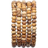 BEADIA Natural Brown Picture Jasper Stone Rondelle 4x6mm Loose Semi Gemstone Beads for Jewelry Making 38cm