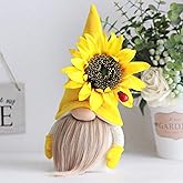 Eysinyge Small Sunflower Gnome Plush, Perfect for Spring Home Decor and Gifts, Ideal World Bee Day Decorations, Kitchen or Tiered Tray Summer Display, Yellow