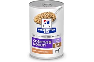 HILL'S PRESCRIPTION DIET Hill’s Prescription Diet Brain Care + j/d Joint Care Rice & Turkey Wet Dog Food, 12 x 13 oz case