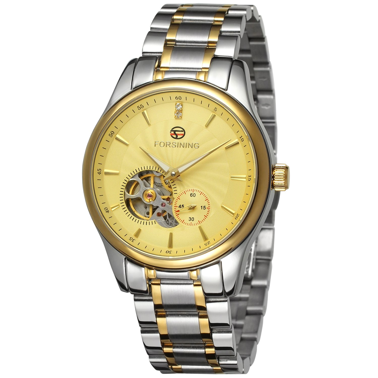 FORSINING Men's Self-winding Analogue Dial Skeleton Casual Watch with Stainless Steel Bracelet