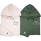 NAZENTI Personalized Couples Embroidered Zip Hoodies, Custom Matching Outfits for Couples, Custom Gifts for Valentines Day