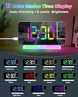 SZELAM Projection Alarm Clock 7.4 in Large LED Mirror Display USB C view 5