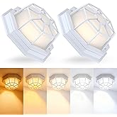 2 Pack 8.5” Octagonal LED Flush Mount Ceiling Light 2700K 3000K 3500K 4000K 5000K White Hallway Lights Exterior Dome Light fo