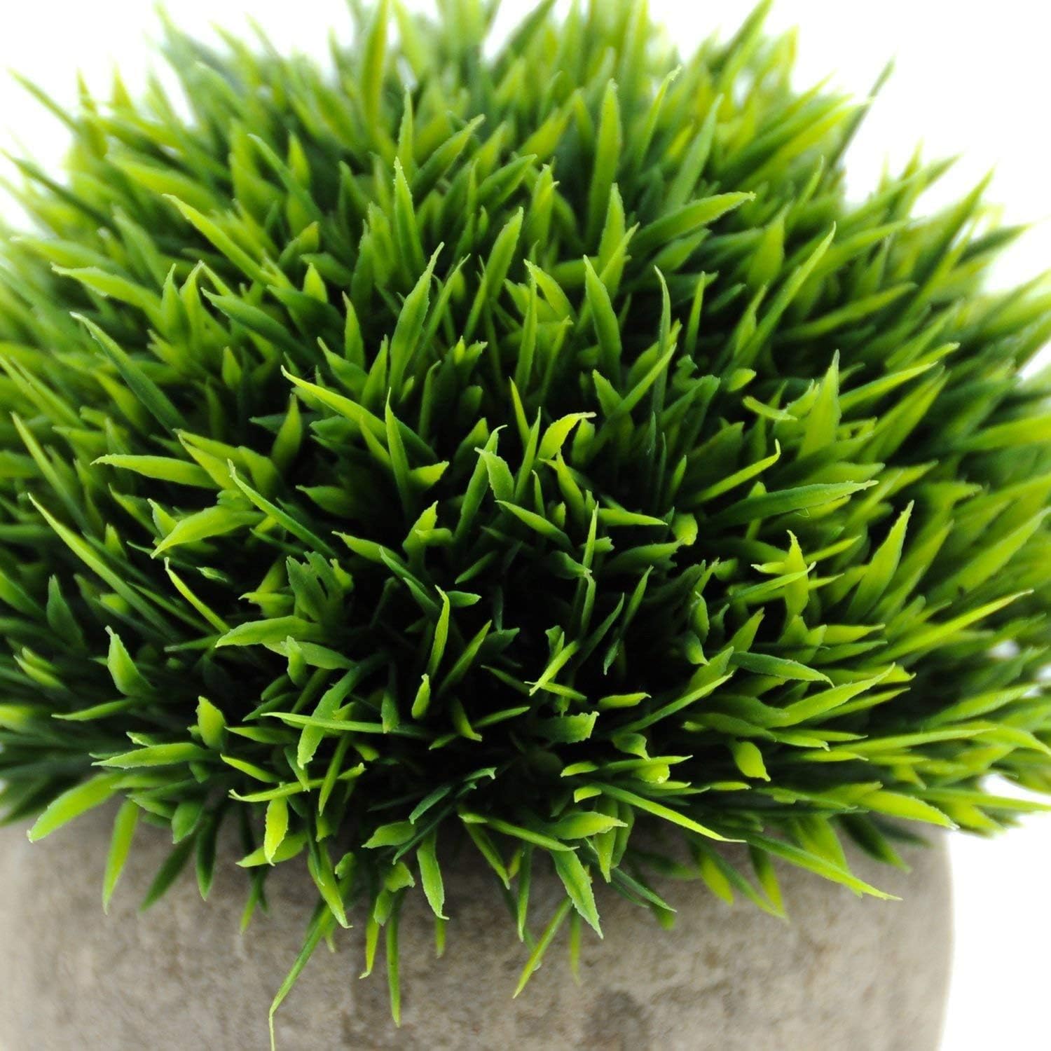 Velener Mini Plastic Fake Green Grass Plants with Pots for Home Decor Indoor -