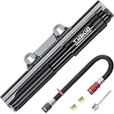Tiakia Mini Bike Pump, 260PSI High Pressure for Road &amp; Mountain Bikes | Aluminum Alloy Bicycle Pump, Portable Bike Hand Pump with Bracket, Fits Presta/Schrader/Woods Valves, Ideal for Bike &amp; Ball