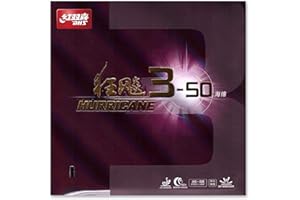 DHS Hurricane 3-50 Mid Table Tennis Rubber (Black, 2.1)