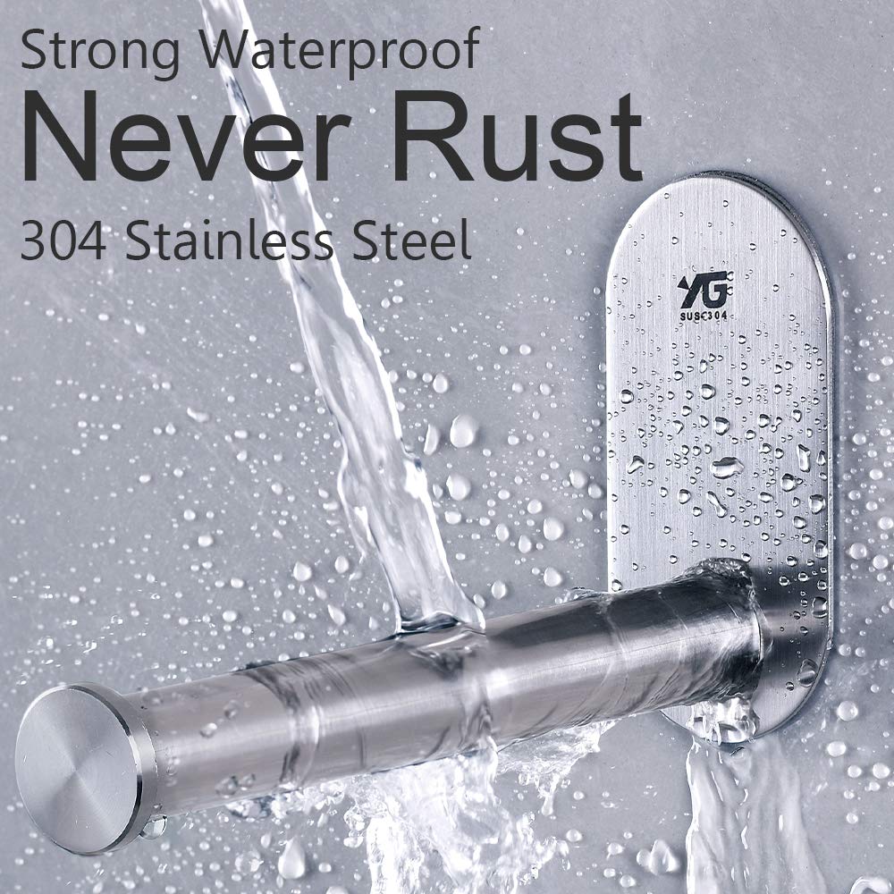 Chrome Toilet Roll Holder, ONEZERO® 3M Self Adhesive Lavatory Paper Roll Holder, Wall Mounted Bathroom Kitchen Roll Holder