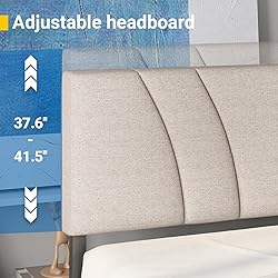 Avenco Queen Bed Frame, Upholstered Platform Bed