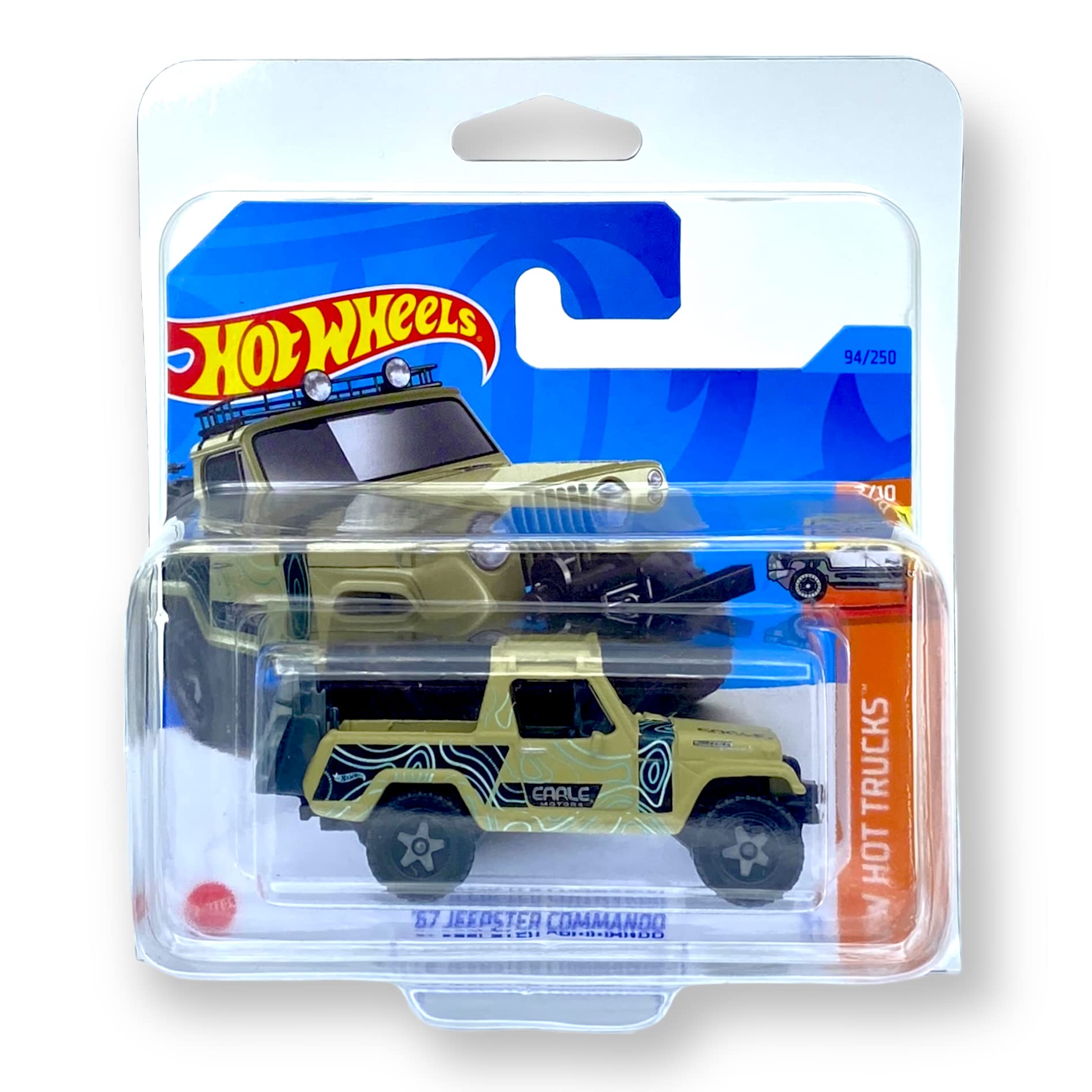 Hot Wheels '67 Jeepster Cammando (Light Brown) 2/10 HW Hot Trucks 2023-94/250 (Short Card) - COMES IN A KLAS CAR KEEPER PROTECTIVE COLLECTORS CASE - HKJ02