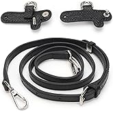 AIDUCHO Adjustable Leather Crossbody Strap with Hooks,Shoulder Strap Replacement for Mini Totes,Pouches and Small Bags