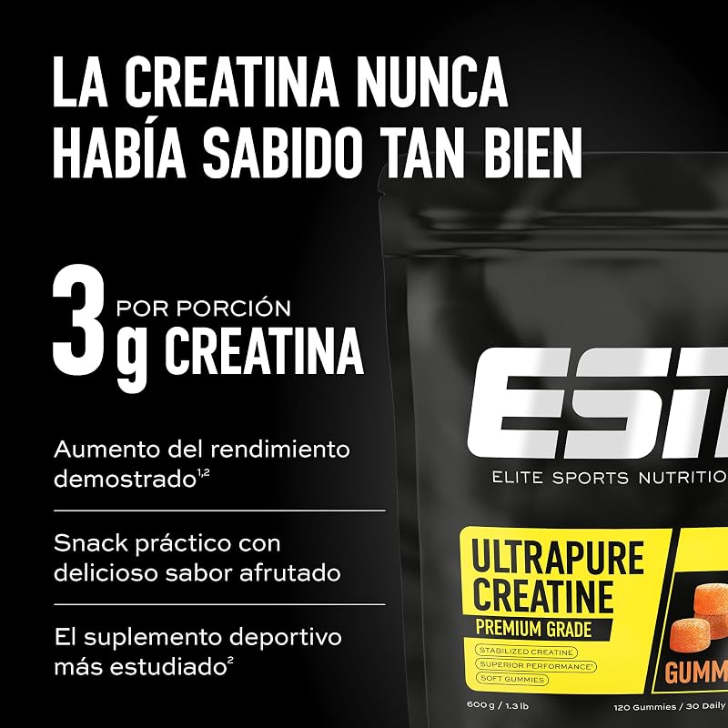 Gomas de Creatina Ultrapura, Pêssego, 120 Gomas, 30 Doses