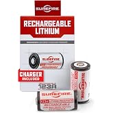 SUREFIRE 123A Rechargeable Batteries Includes Charger SFLFP123-KIT | Rechargeable LFP 123A batteries with two-bay charger for WeaponLights, flashlights and LED illumination tools