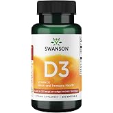 Swanson Vitamin D3 5000 IU Softgels, Cholecalciferol, 125 mcg (250 Count) | Vitamin D 5000 IU; vitamin D3 125 mcg per softgel as cholecalciferol; supports bone, immune, heart, muscle &amp; metabolic health