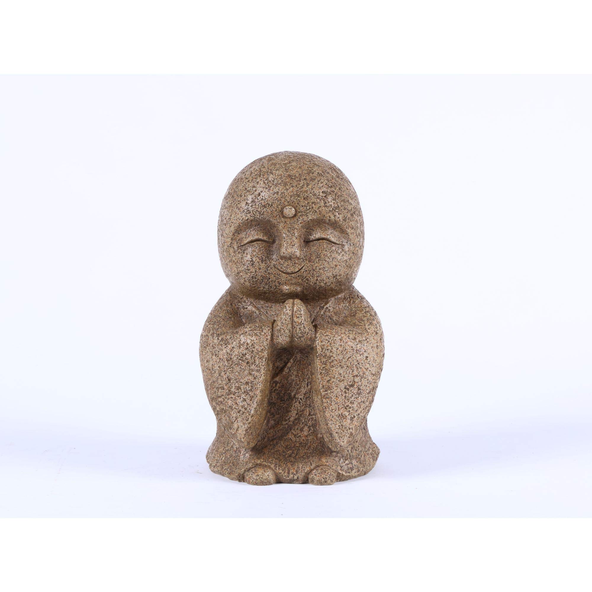 Hi-Line Gifts 10.25" Lucky Japanese Jizo Praying Outdoor Garden Statue