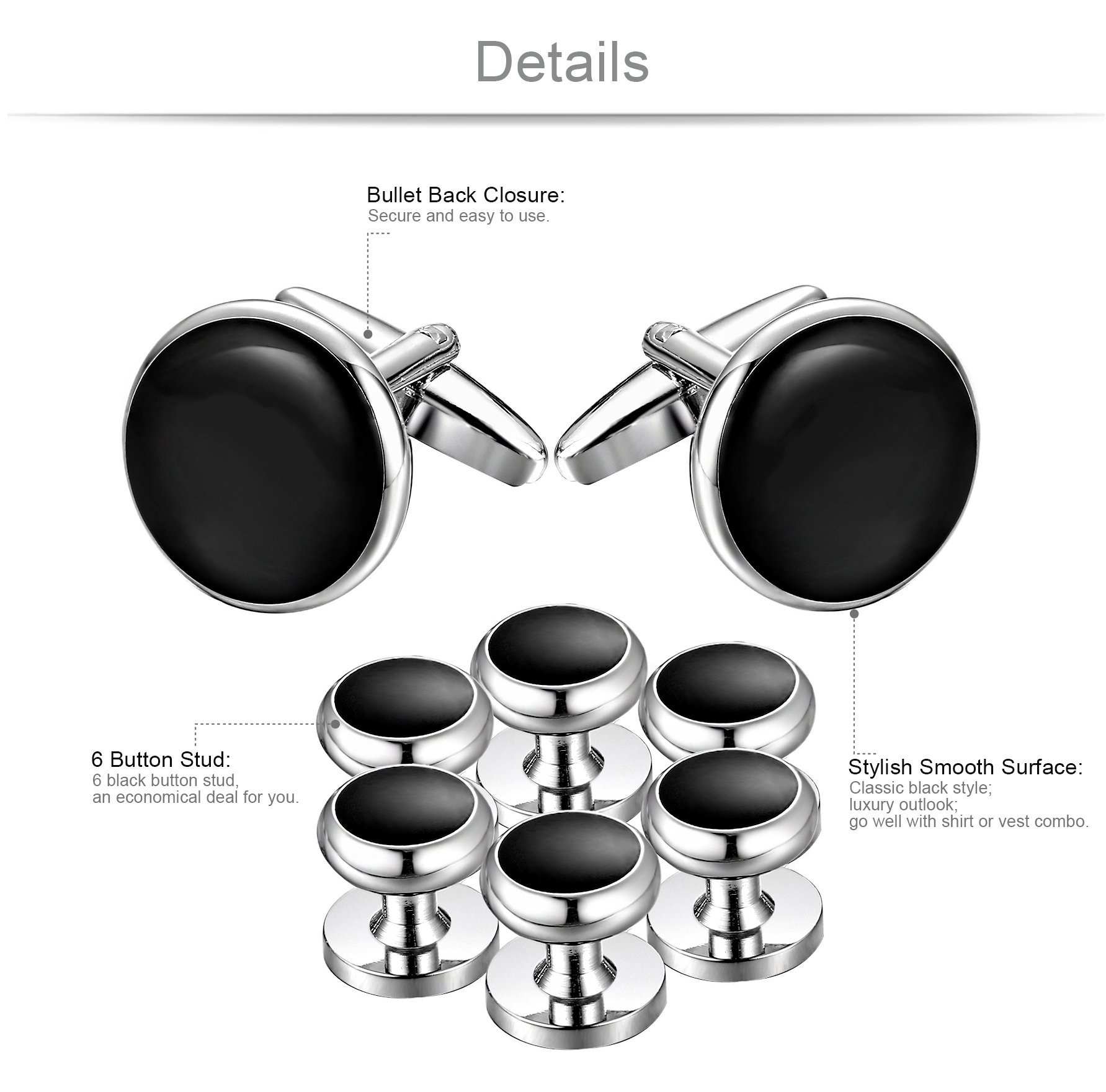 Mens Cufflinks and Studs Set Tuxedo Shirts Business Wedding Buy