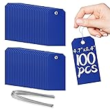 100 Pieces Plastic Shipping Tags with Wires Blank