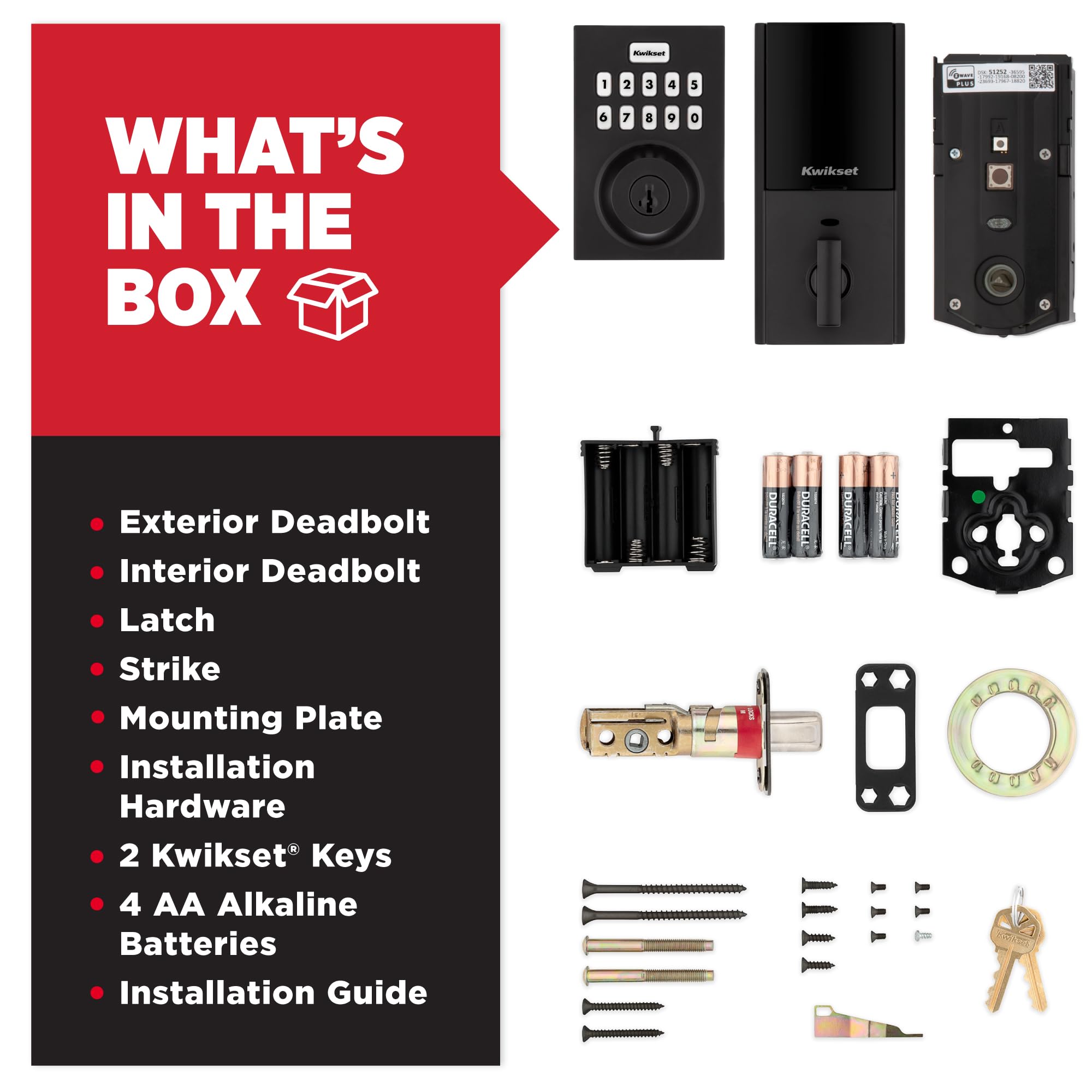 Kwikset HomeConnect 620 Z-Wave Long Range Enabled Keypad Smart Lock Convenient Keyless Entry, Customizable User Codes, Ring Alarm Compatible, Hub Required, Sold Separately Matte Black Contemporary