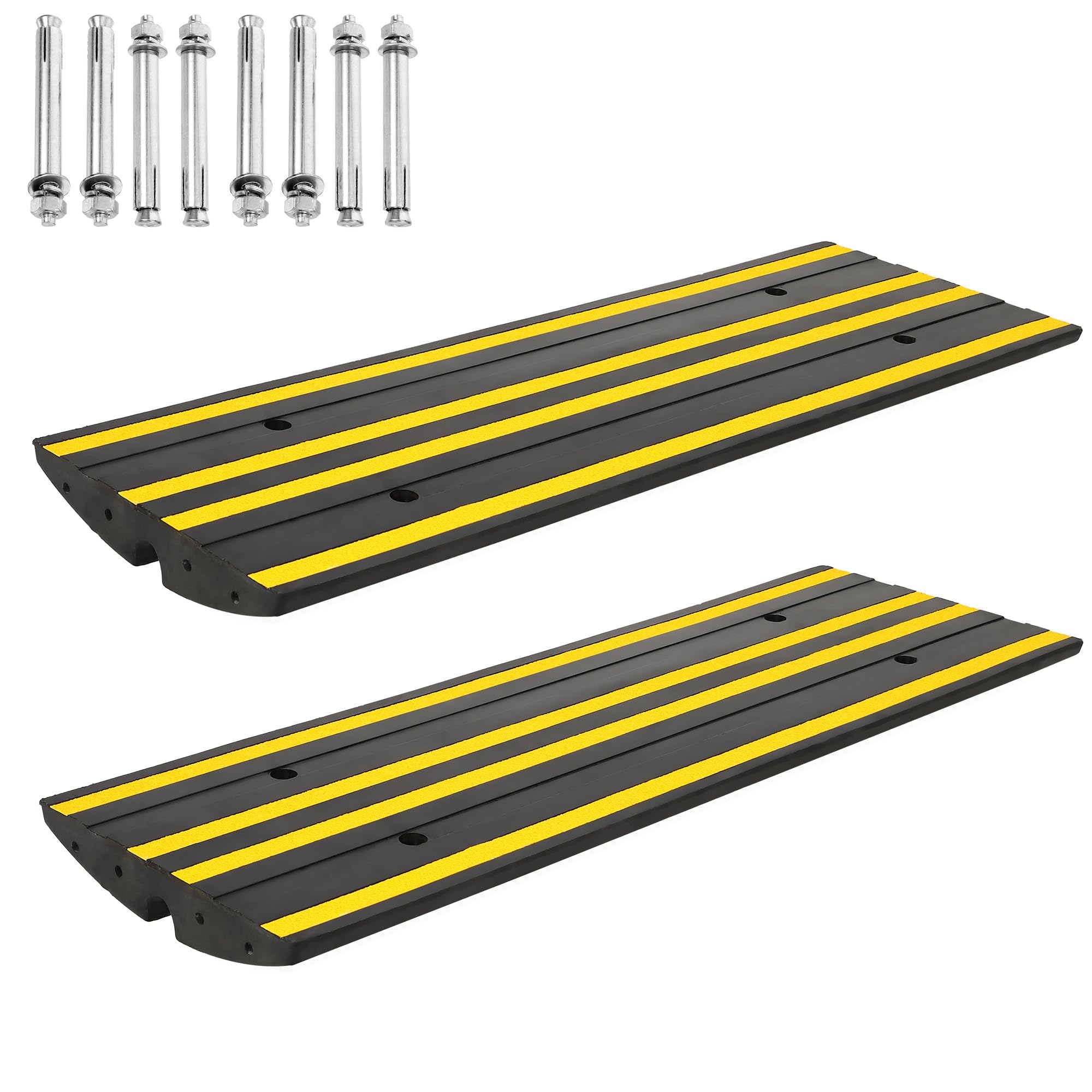 Photo 1 of missing pieces --------------------48" Heavy-Duty Rubber Driveway Ramps, 2-Pack Low-Profile Threshold Ramps with Water Channels for Cars, Trucks & Wheelchairs, Garage Entry & Driveway Slope Solutions