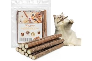 WOLOVER Silvervine Sticks for Cats, Natural Catnip Matatabi Chew Sticks Teeth Molar Chew Toys for Cat Kitten Kitty (at Least 12 PCS)