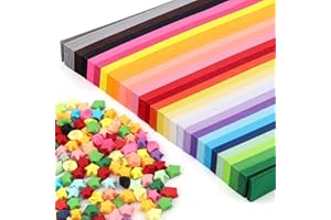 BRELAC 1350 Sheets Paper Stars, Origami Star Paper Strips, Colorful Lucky Star Paper Strips, Origami Paper Strips Paper Star Strips For Christmas, Paper Strips To Make Origami Stars, Origami Kit