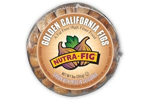 Nutra Fig Golden California Dried Figs - Dried Figs No Sugar Added, Gluten-Free Snacks, Unsweetened Dried Figs, Whole Figs Dried Fruit, Non-GMO, High Fiber, Kosher - Dried Golden Figs, 9 Oz, Crown Tray