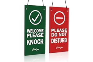 Putuo Decor Please Do Not Disturb Door Hanger Sign, Welcome Please Knock Sign, PVC Double Sided Meeting Sign Office Door, 10x5In Session Door Sign For Therapists, Counseling, Conference, Office